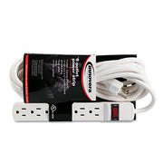 Power Strip, 6 Outlets, 15 ft Cord, Ivory