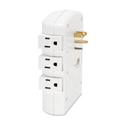 Wall Mount Surge Protector, 6 AC Outlets, 2,160 J, White