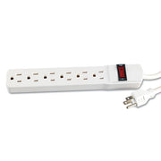 Power Strip, 6 Outlets, 6 ft Cord, Ivory