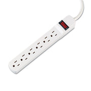 Power Strip, 6 Outlets, 15 ft Cord, Ivory