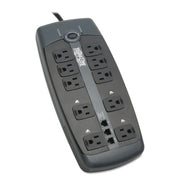 Protect It! Surge Protector, 10 AC Outlets, 8 ft Cord, 2,395 J, Black