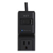 Surge Protector, 6 AC Outlets, 4 ft Cord, 600 J, Black