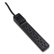 Surge Protector, 6 AC Outlets, 4 ft Cord, 600 J, Black