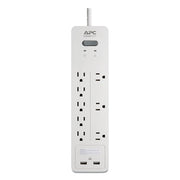 Home Office SurgeArrest Power Surge Protector, 8 AC Outlets/2 USB Ports, 6 ft Cord, 2,160 J, White