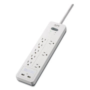 Home Office SurgeArrest Power Surge Protector, 8 AC Outlets/2 USB Ports, 6 ft Cord, 2,160 J, White