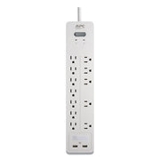 Home Office SurgeArrest Power Surge Protector, 12 AC Outlets/2 USB Ports, 6 ft Cord, 2,160 J, White