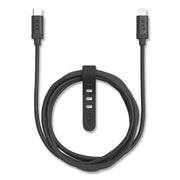 Braided Apple Lightning Cable to USB-C Cable, 6 ft, Black