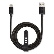 Braided USB-C to USB-A Cable, 6 ft, Black