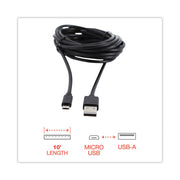 USB to Micro USB Cable, 10 ft, Black