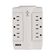 6 Outlet Swivel Surge Protector, 6 AC Outlets, 1,200 J, White