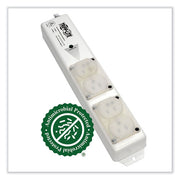 Medical-Grade Power Strip for Patient-Care Vicinity, 4 Outlets, 6 ft Cord, White