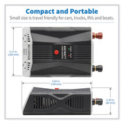 PowerVerter Ultra-Compact Car Inverter, 400 W, Two AC Outlets/Two USB Ports, 3.1 A