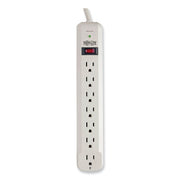 Protect It! Surge Protector, 7 AC Outlets, 12 ft Cord, 1,080 J, Light Gray