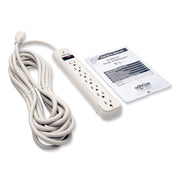 Protect It! Surge Protector, 7 AC Outlets, 25 ft Cord, 1,080 J, Light Gray