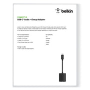 USB-C Audio+Charge Adapter, Black