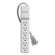 Home/Office Surge Protector with Rotating Plug, 6 AC Outlets, 6 ft Cord, 720 J, White