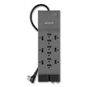 Professional Series SurgeMaster Surge Protector, 12 AC Outlets, 8 ft Cord, 3,780 J, Dark Gray