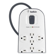 Home/Office Surge Protector, 12 AC Outlets, 6 ft Cord, 3,996 J, White/Black