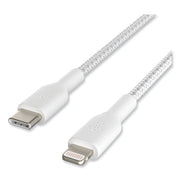 BOOST CHARGE Braided Apple Lightning to USB-C ChargeSync Cable, 3.3 ft, White