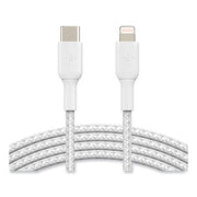 BOOST CHARGE Braided Apple Lightning to USB-C ChargeSync Cable, 3.3 ft, White