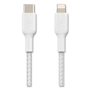 BOOST CHARGE Braided Apple Lightning to USB-C ChargeSync Cable, 3.3 ft, White