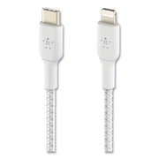 BOOST CHARGE Braided Apple Lightning to USB-C ChargeSync Cable, 3.3 ft, White