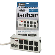 Isobar Surge Protector, 8 AC Outlets, 12 ft Cord, 3,840 J, Light Gray