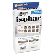 Isobar Surge Protector, 8 AC Outlets, 12 ft Cord, 3,840 J, Light Gray