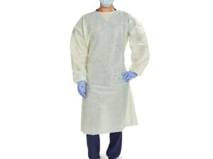 McKesson AAMI Level 2 Isolation Gown, Tie Neck Style, Extra Large, Yellow - Image 1
