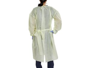 McKesson AAMI Level 2 Isolation Gown, Tie Neck Style, Extra Large, Yellow - Image 2