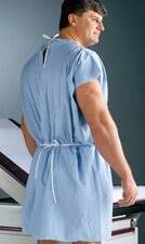 Graham Medical Patient Exam Gown, Medium/Large, Blue - Image 1