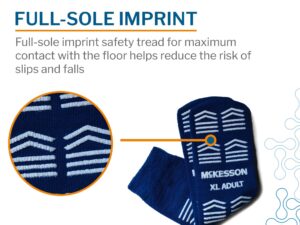 McKesson Slipper Socks, Double Tread, Extra Large, Dark Blue - Image 4