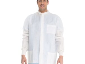 Halyard Universal Precautions Lab Jacket, Hip Length, Large, White - Image 1