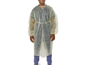 McKesson Nonrated Isolation Gowns, Yellow, One Size Fits Most - Image 1