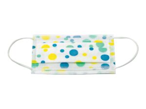 McKesson Pediatric Procedure Mask, Blue and Yellow Polka Dot - Image 3