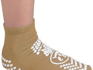 Pillow Paws? Ankle High Double Imprint Terries? Slipper Socks, Extra Large, Light Brown - Image 3