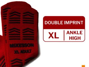 McKesson Slipper Socks, Double Tread, Extra Large, Red - Image 3