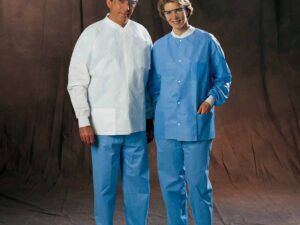 Halyard Universal Precautions Lab Jacket, Hip Length, Medium, White - Image 1