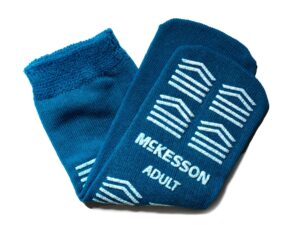 McKesson Slipper Socks, Single Tread, Adult, Teal - Image 1