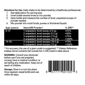 NanoVM? 9 ? 18 Years Dietary Supplement, 275-gram jar - Image 2