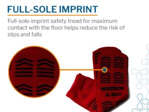 McKesson Slipper Socks, Double Tread, Extra Large, Red - Image 4