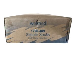 Welmed Slipper Socks, Extra Large, Gray, Single Tread - Image 3