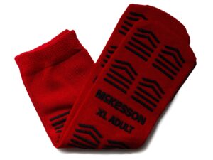 McKesson Slipper Socks, Double Tread, Extra Large, Red - Image 1