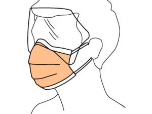 FluidShield Procedure Mask with Eye Shield Anti-fog Orange, NonSterile - Image 3