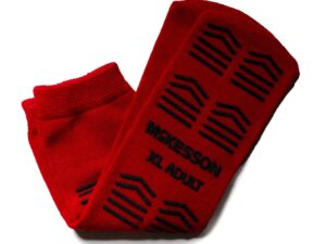 McKesson Slipper Socks, Double Tread, Extra Large, Red - Image 1