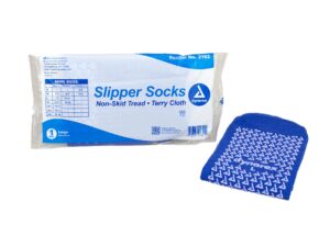 dynarex? Single Tread Slipper Socks, Large, Blue - Image 1