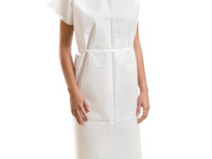 Graham Medical Patient Exam Gown, Medium/Large, White - Image 1