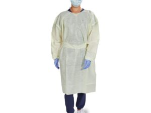 McKesson AAMI Level 2 Isolation Gown, Tape Tab Neck Style, One Size Fits Most - Image 1