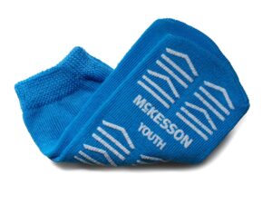 McKesson Slipper Socks, Single Tread, Youth Size, Light Blue - Image 1