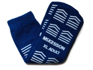 McKesson Slipper Socks, Double Tread, Extra Large, Dark Blue - Image 1